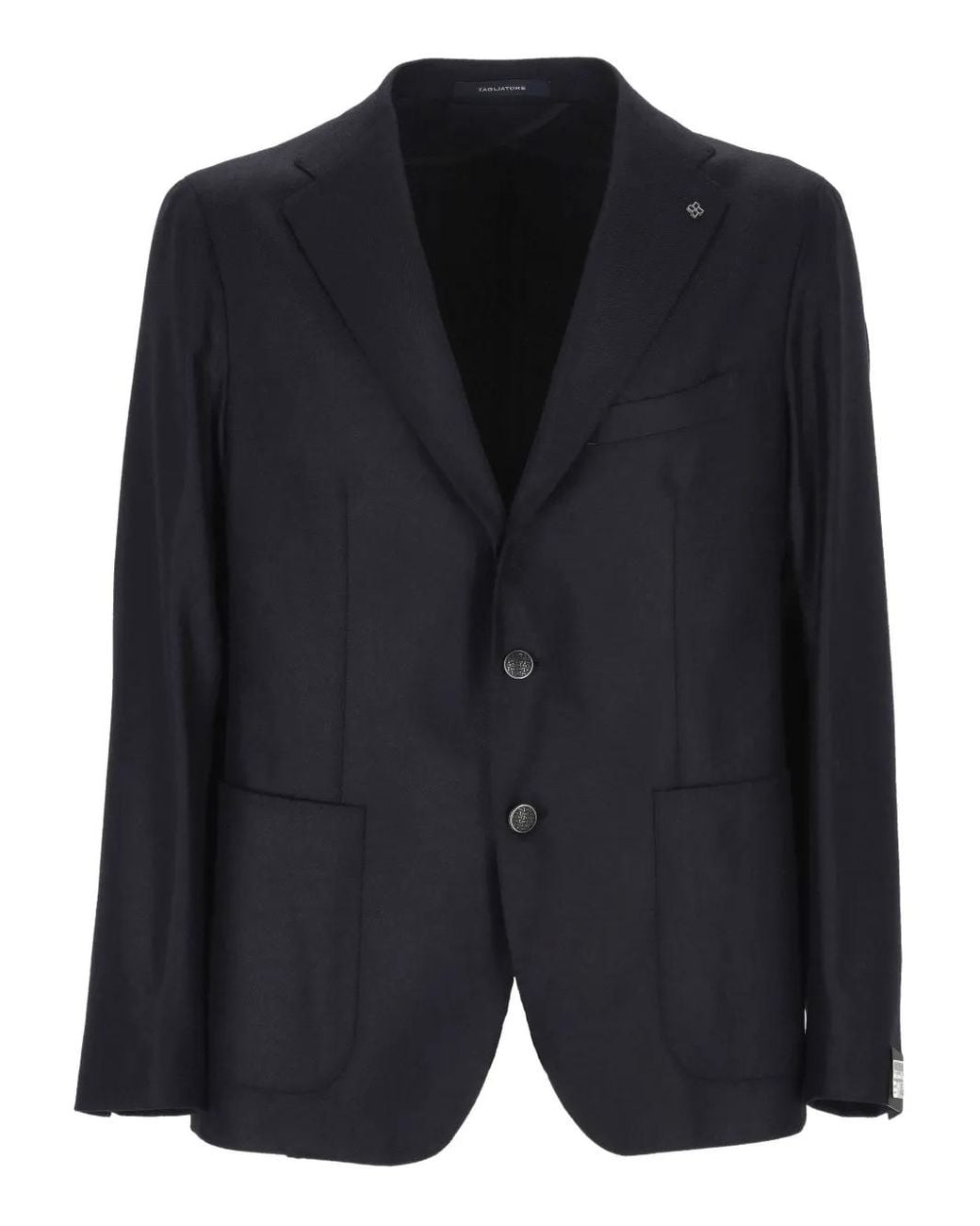Tagliatore Black Button Single-Breasted Jacket for men