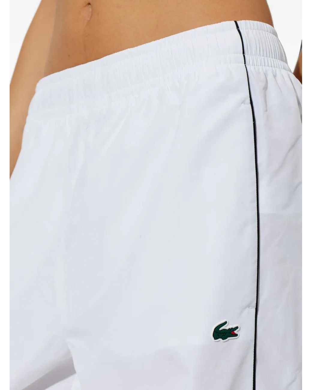 Lacoste White Logo-Patch Sport Track Pants