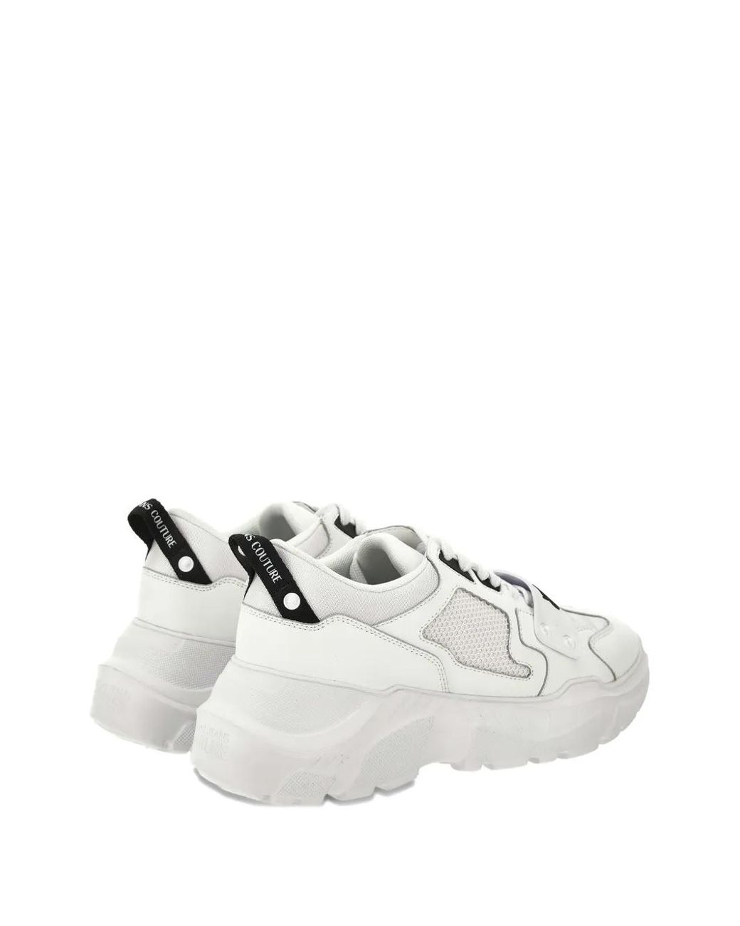 Versace Jeans Couture White Speedtrack Logo-Embossed Mesh Sneakers for men