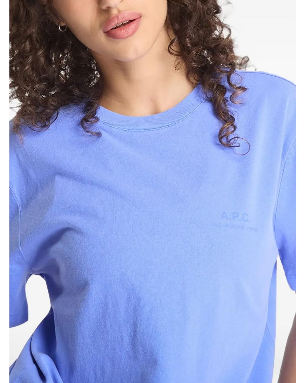 A.P.C. Blue T-Shirt With Rue Madame Logo