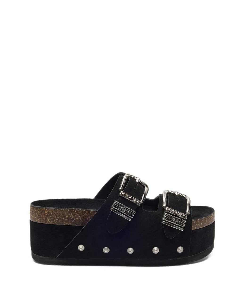 Ash Black Mystic Studded Platform Sandals