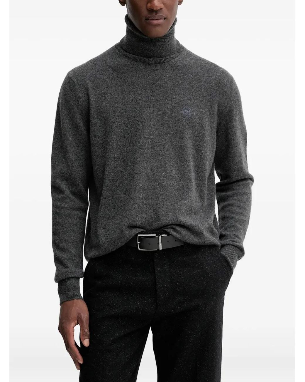 Bally Black Logo-Embroidered Roll-Neck Sweater for men