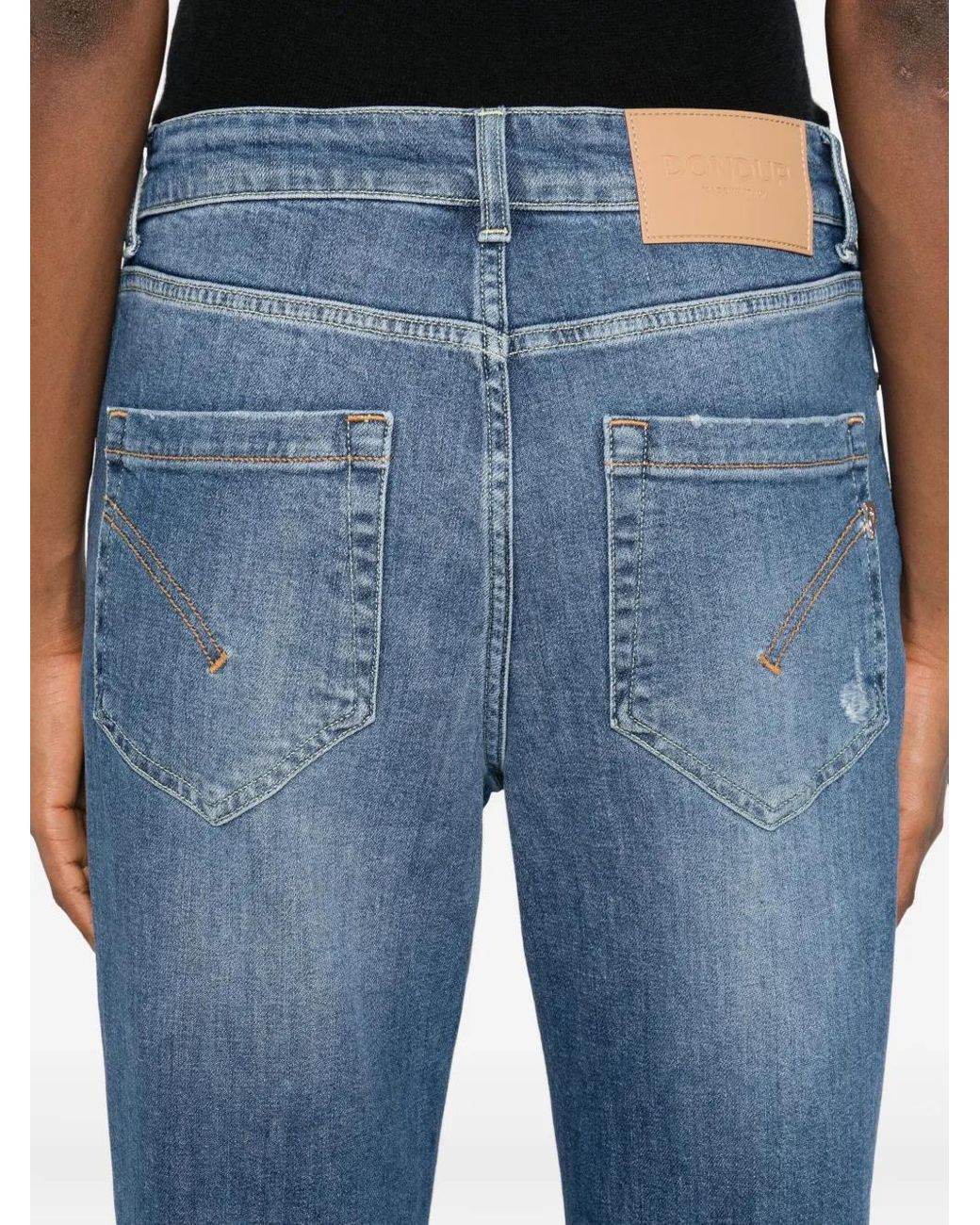 Dondup Blue Buttoned Distressed Denim