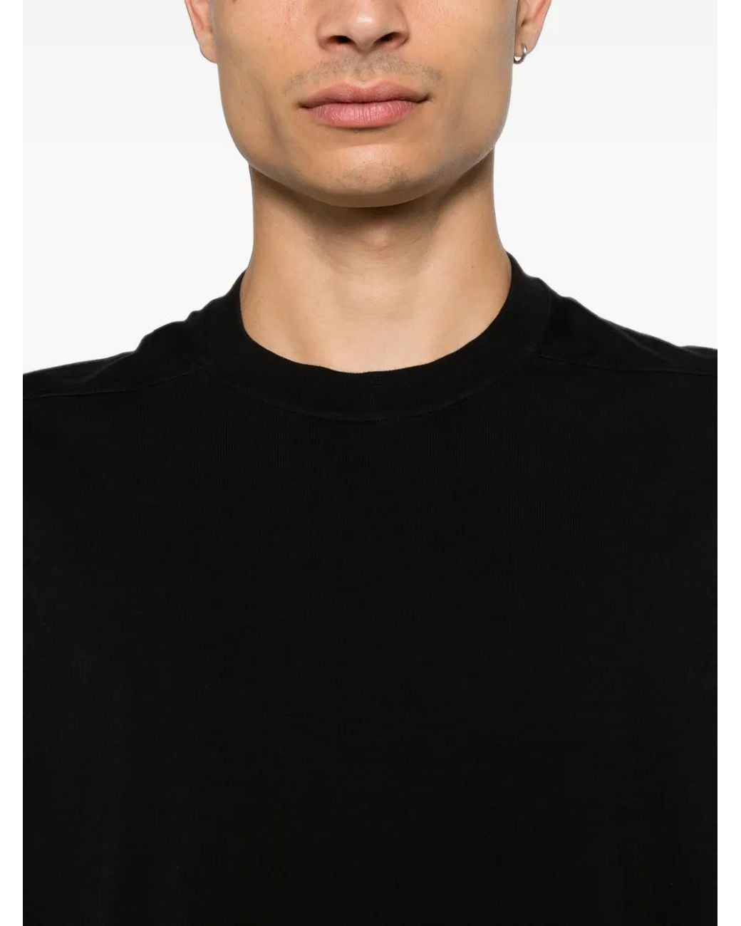 Rick Owens Black Ribbed-Collar Sleeveless T-Shirt for men