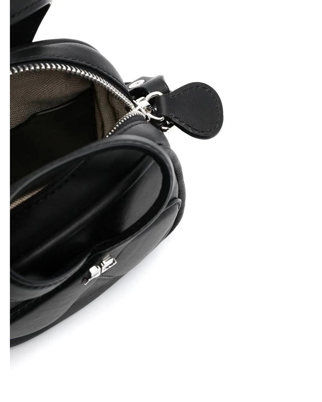 Courreges Black Loop Leather Crossbody Bag