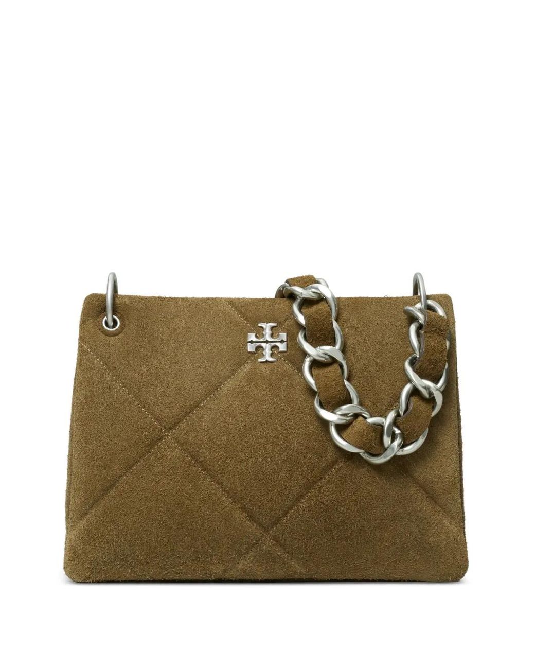 Tory Burch Green Compact Kira Quilted Chain Shoulder Bag