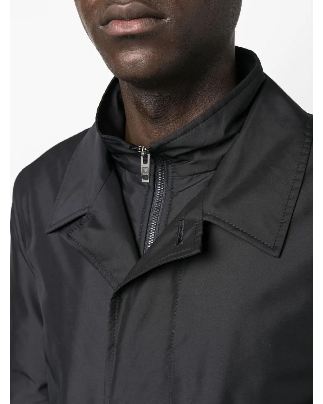 Fay Black Morning Raincoat for men