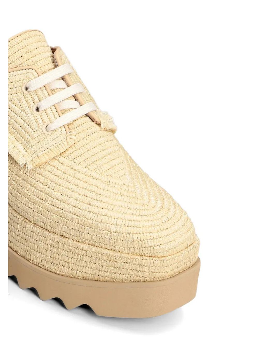 Stella McCartney Natural Elyse Raffia Platform Sneakers