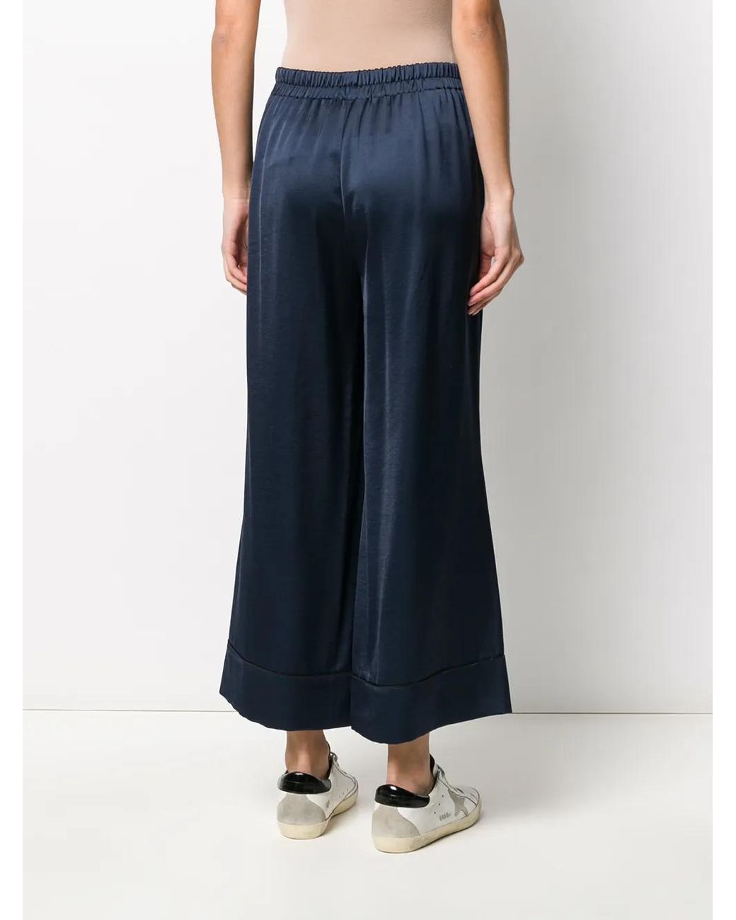 Blanca Vita Blue Wide Leg Cropped Trousers