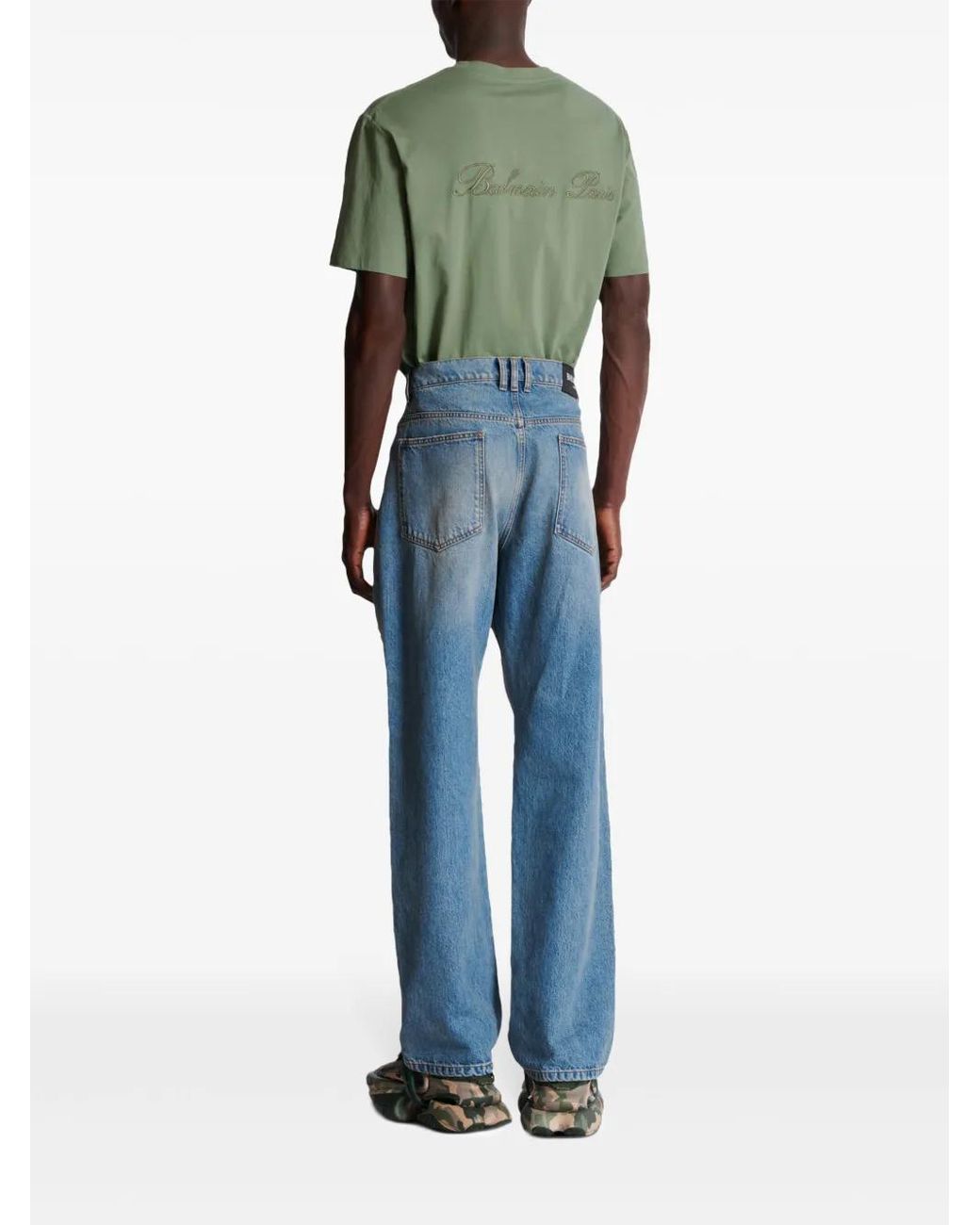Jean À Coupe Ample Balmain pour homme en coloris Blue