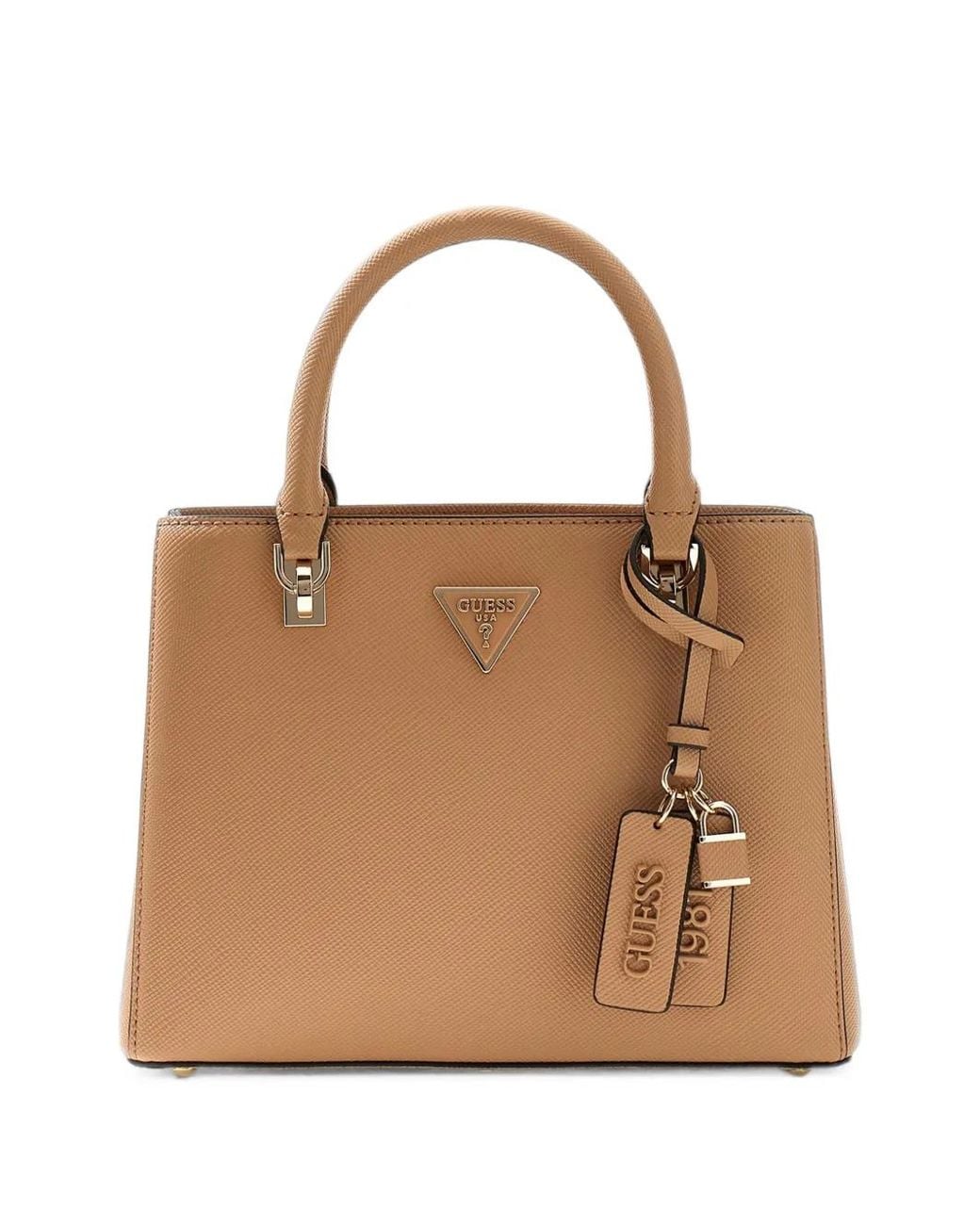 Guess Brown Noelle Saffiano-Effect Tote Bag