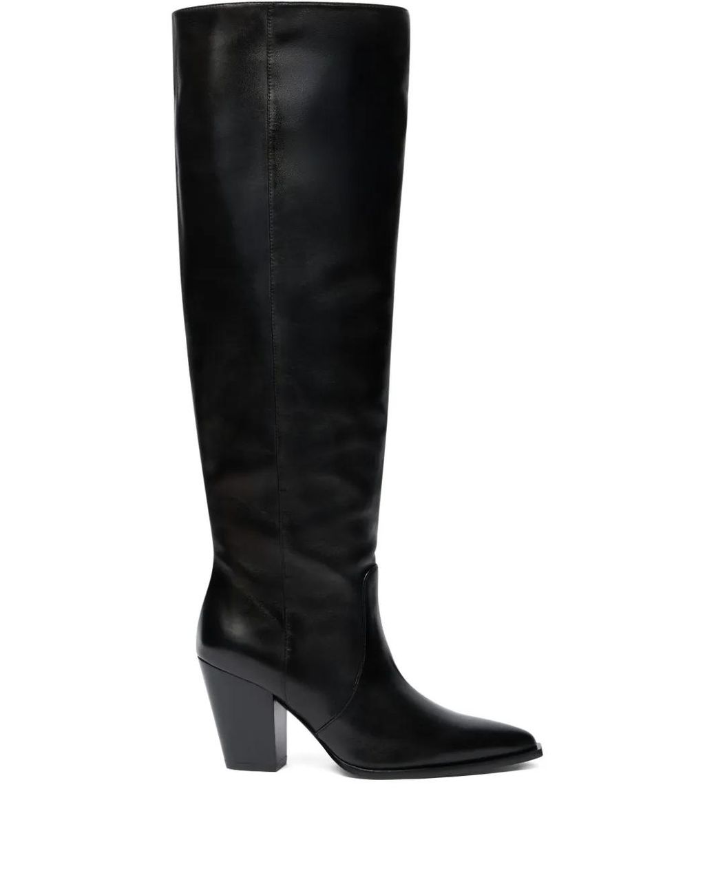 Stuart Weitzman Black Jolene Pointed-Toe Boots