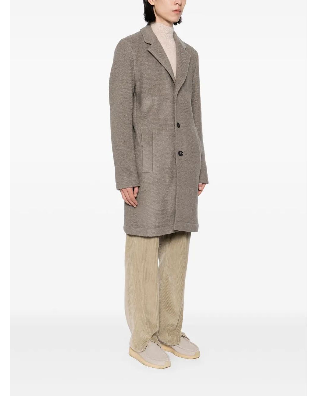 Boss Gray Single-Breasted Coat for men