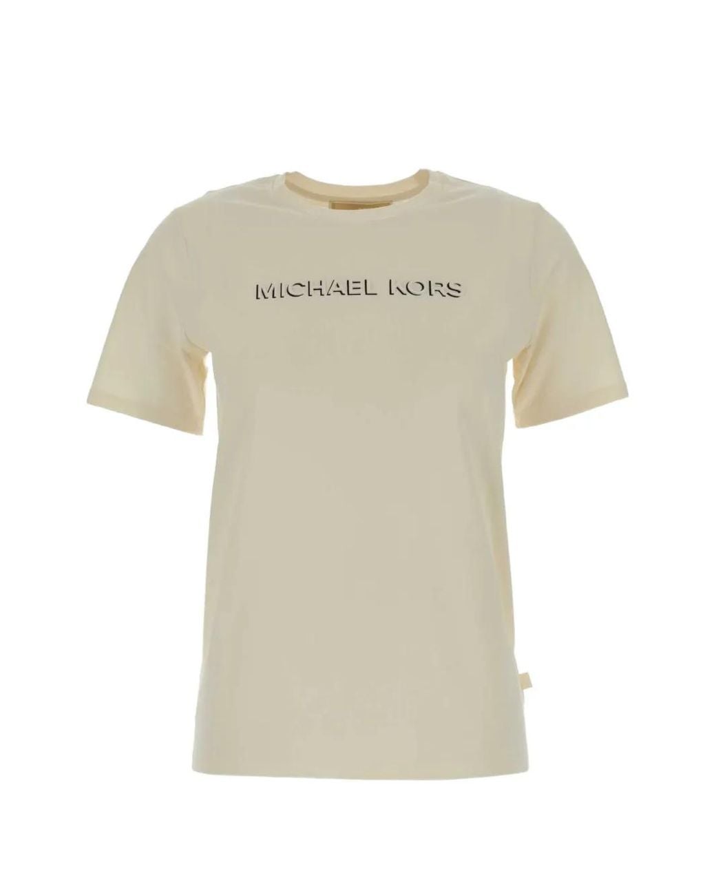 MICHAEL Michael Kors White Shadow-Embossed Logo T-Shirt
