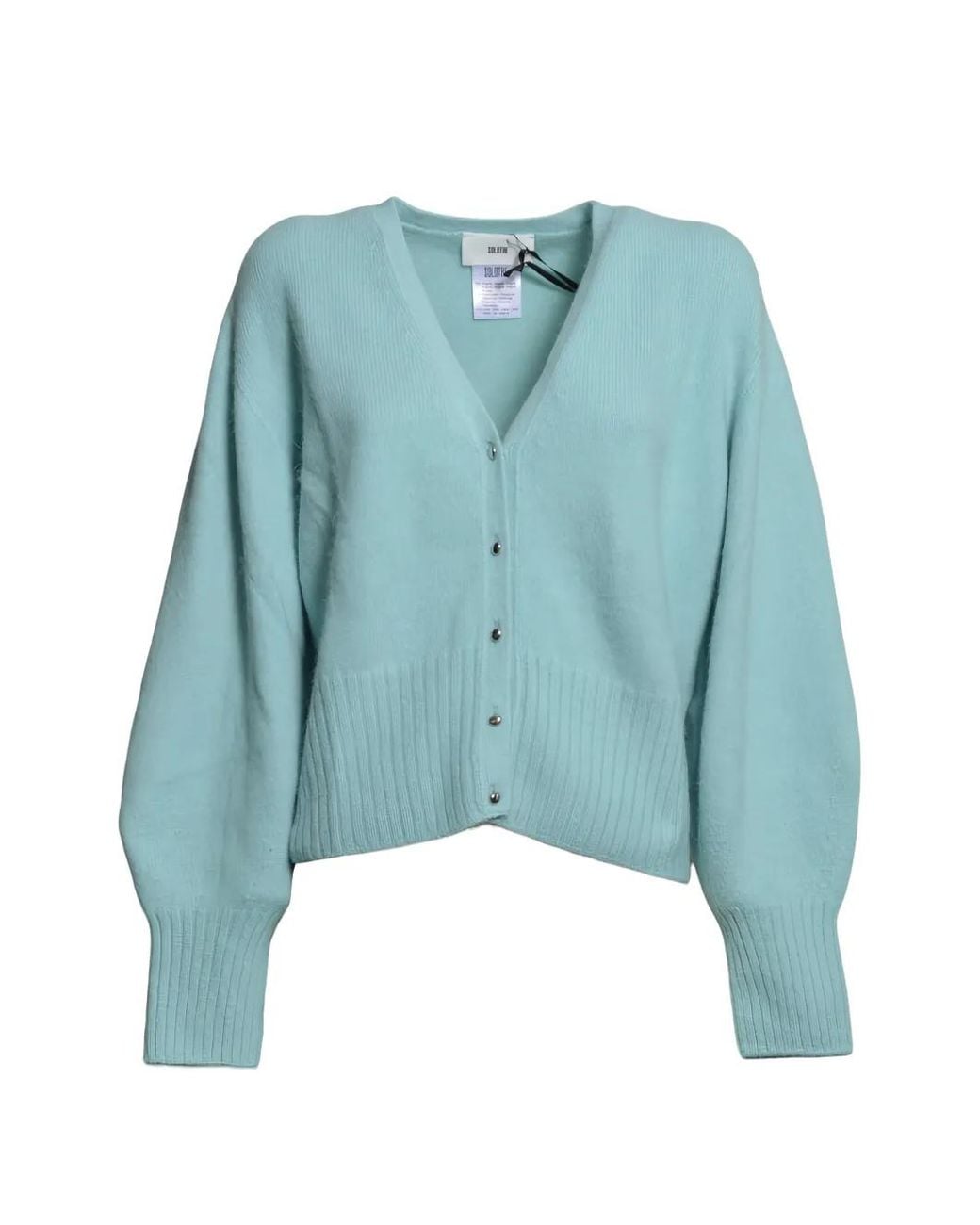 SOLOTRE Blue V-Neck Button-Up Cardigan