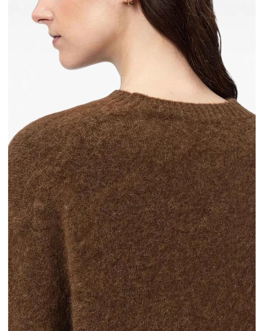 AllSaints Brown Unwind Embroidered Crew-Neck Sweater
