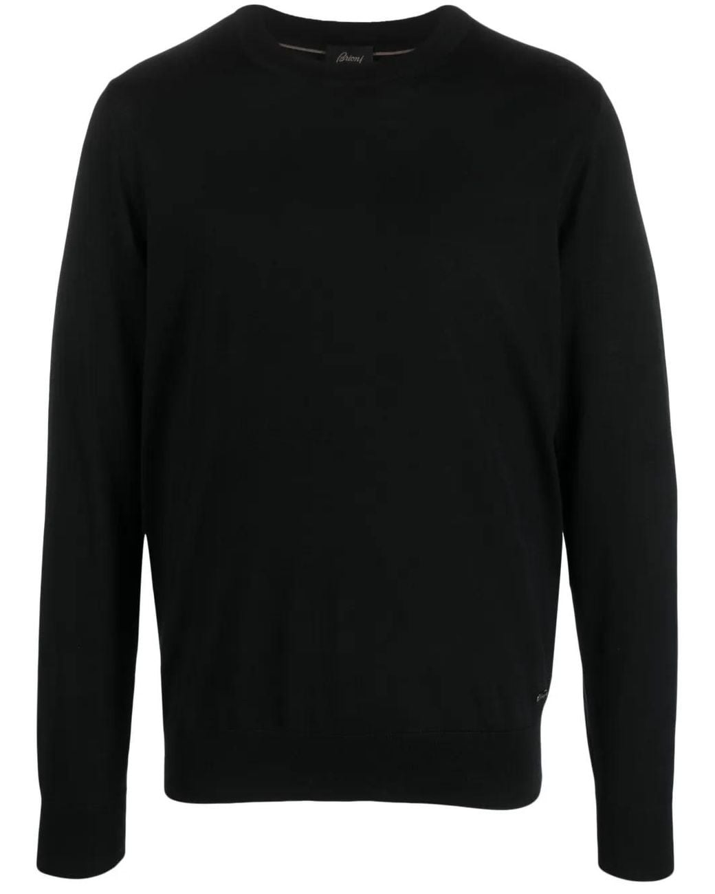 Brioni Fein Gestrickter Pullover in Black für Herren
