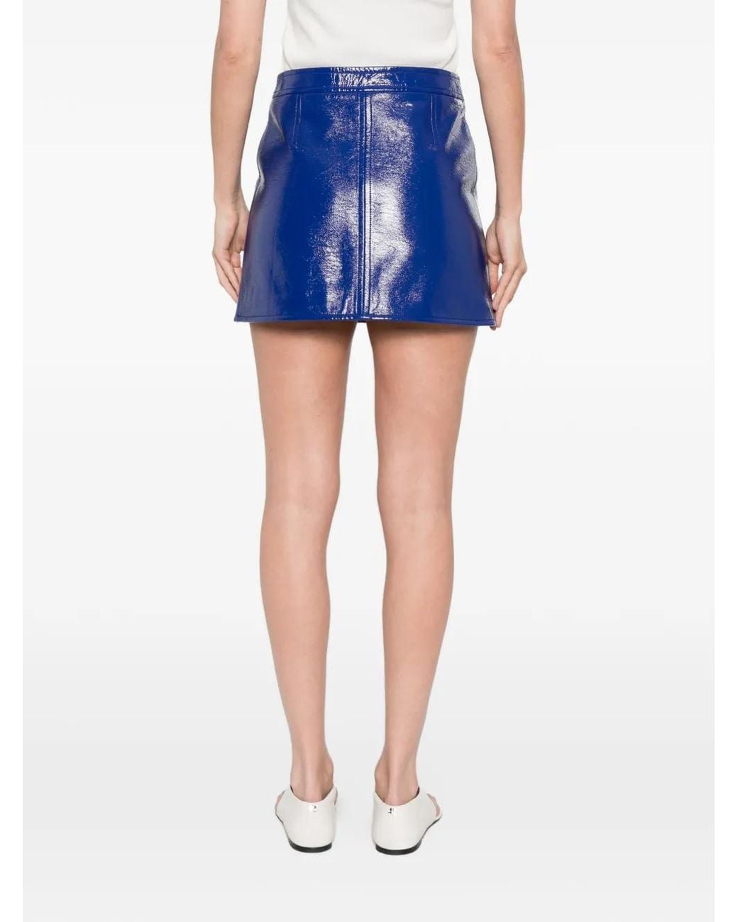 Courreges Blue Reedition Vinyl Mini Skirt