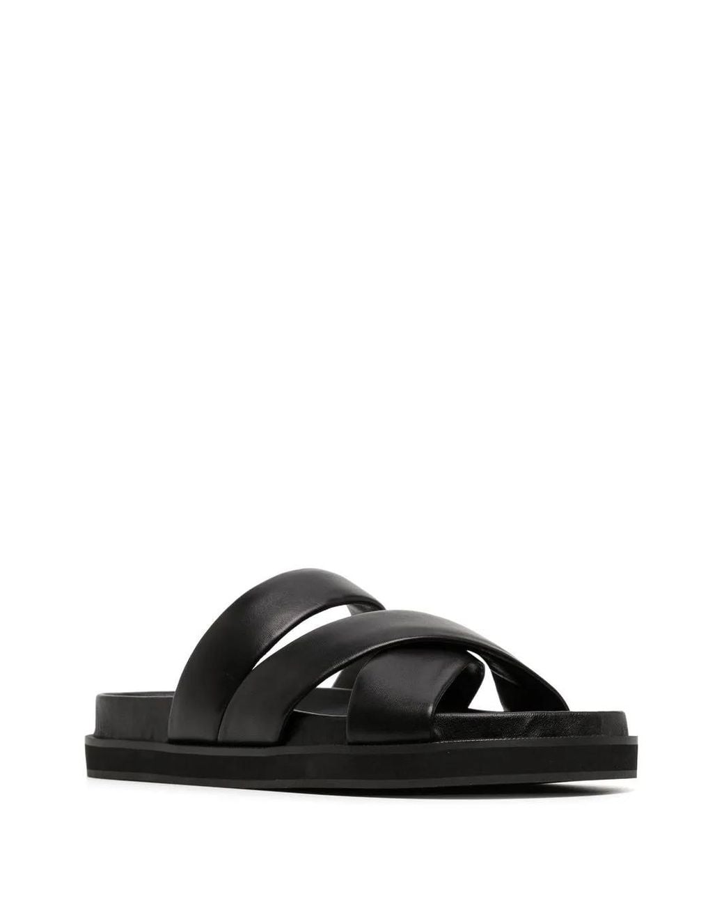 Senso Black Nico Crossover-Strap Leather Sandals