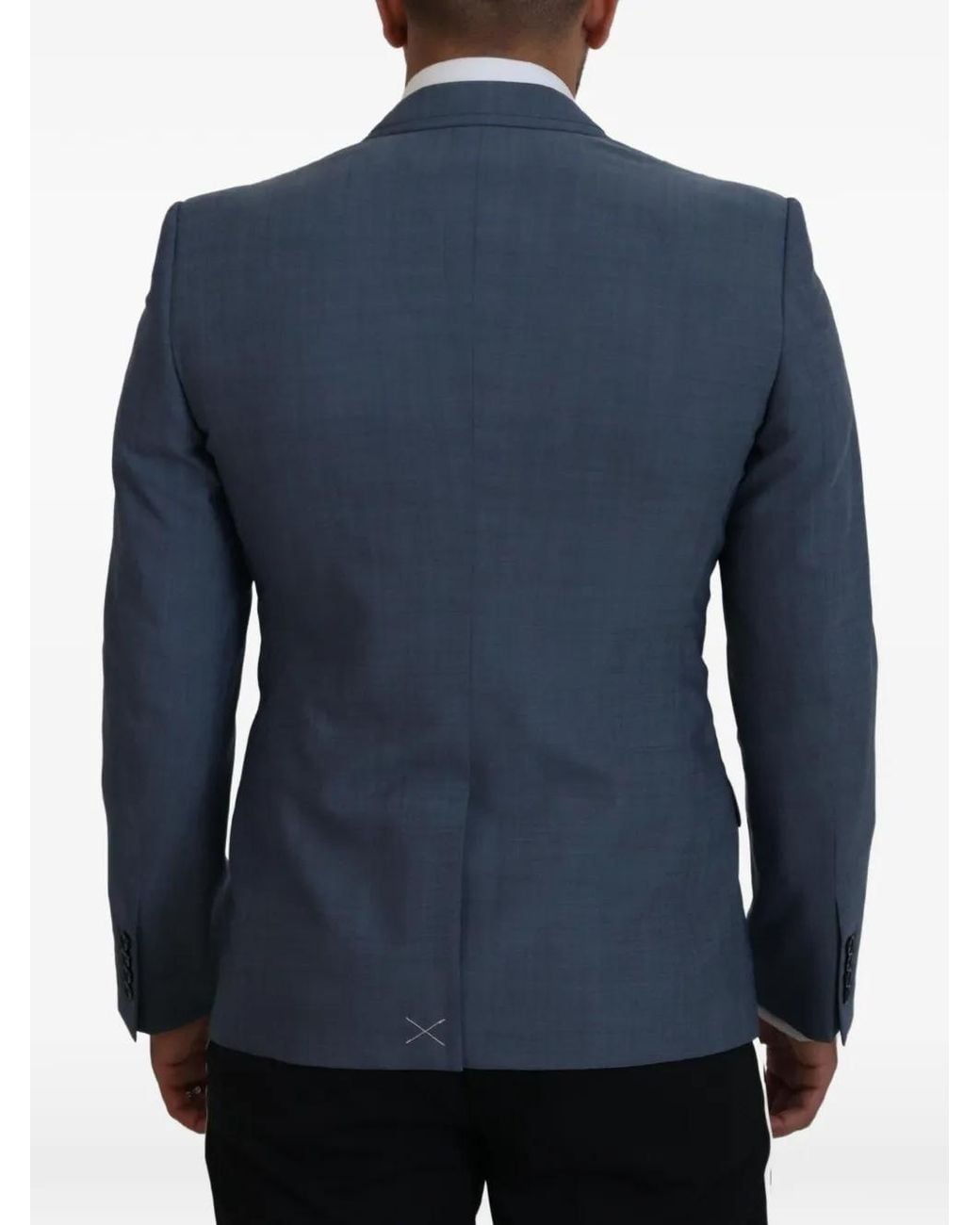 Dolce & Gabbana Blue Peak-Lapel Slim-Fit Blazer for men