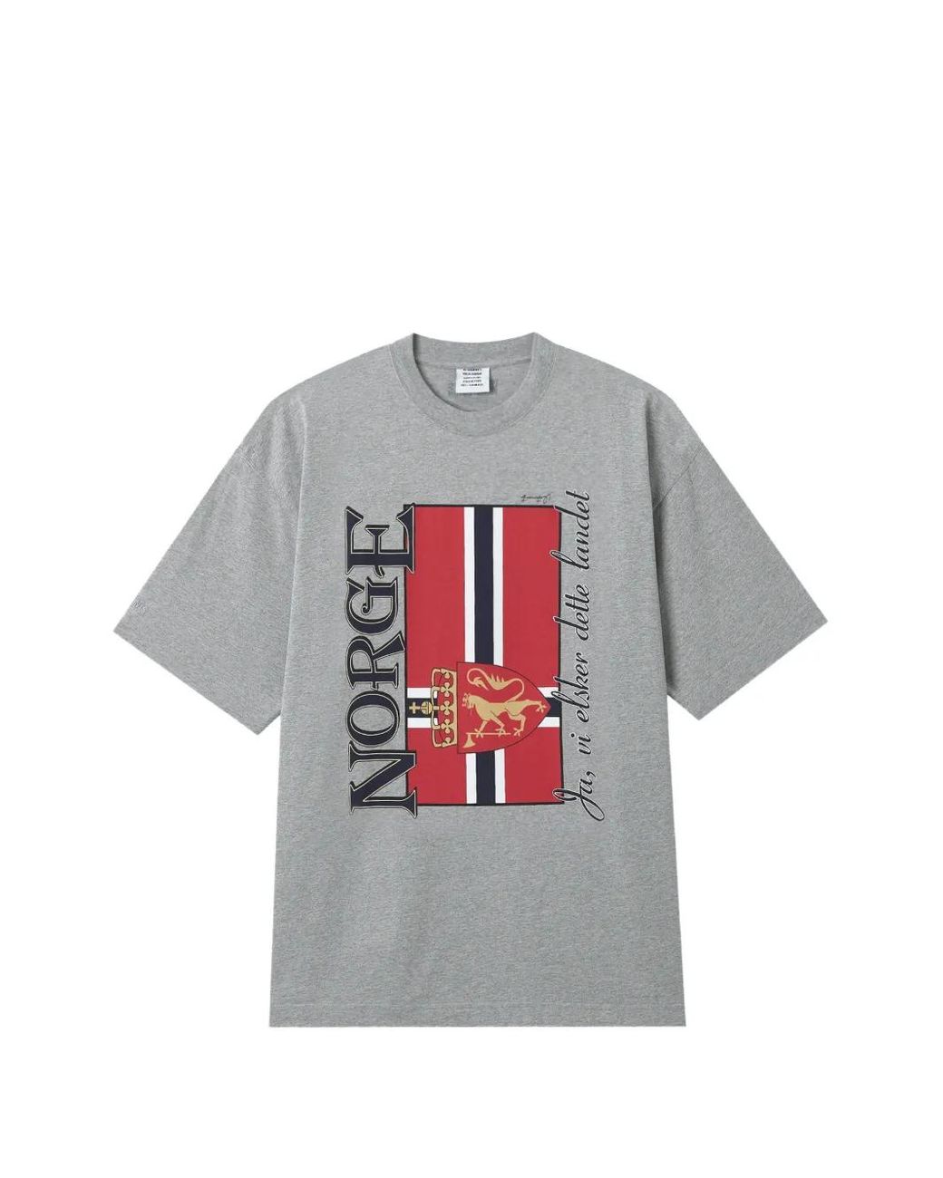 Vetements Gray Flag-Print Oversized T-Shirt