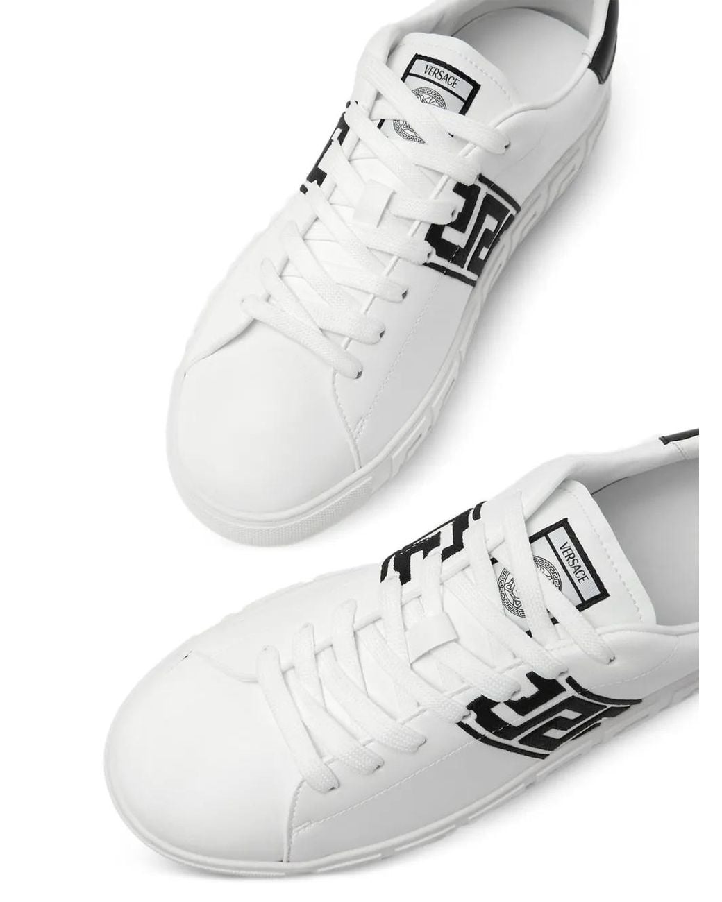 Zapatillas con bordado Greca Versace de hombre de color White