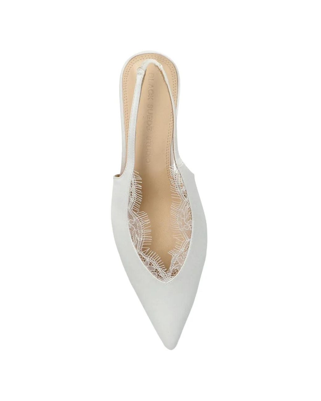 Black Suede Studio White Royale Heeled Pumps