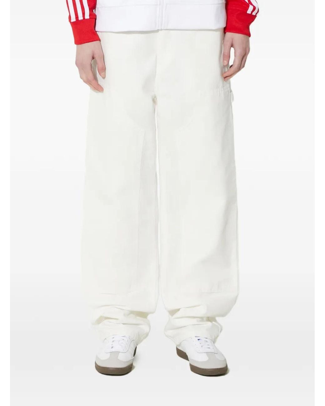 Carhartt White Pantalon Cargo À Patch Logo