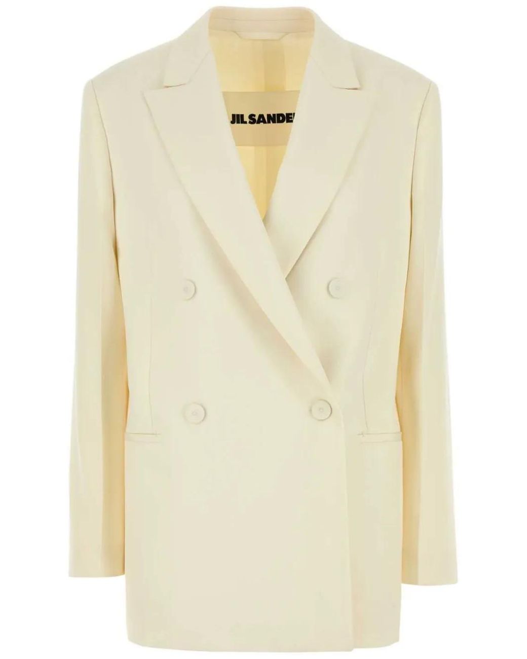 Jil Sander Natural Wool Double-Breasted Blazer