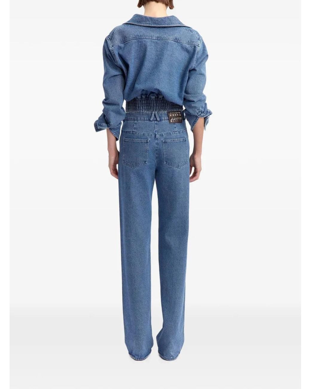 16Arlington Blue Veste En Jean Jolie À Taille Ceinturée