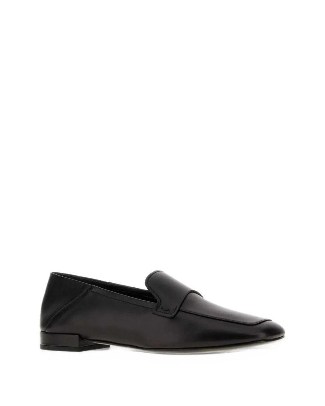 Giorgio Armani Black Square-Toe Leather Loafers