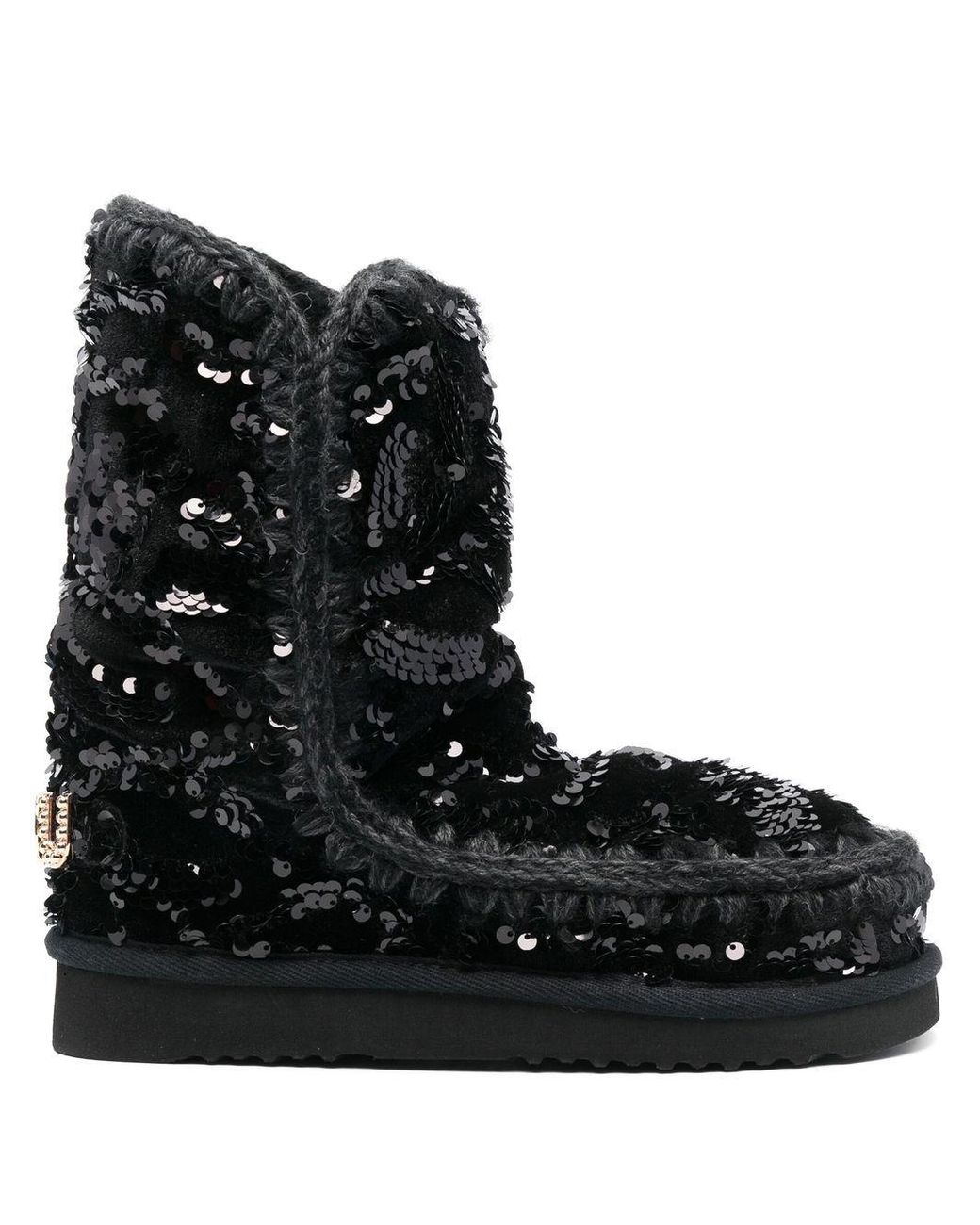 Mou Eskimo Sequin-embellished Boots in Black | Lyst