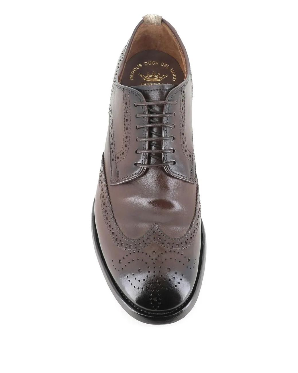 Officine Creative Brown Perforated Leather Shoes for men