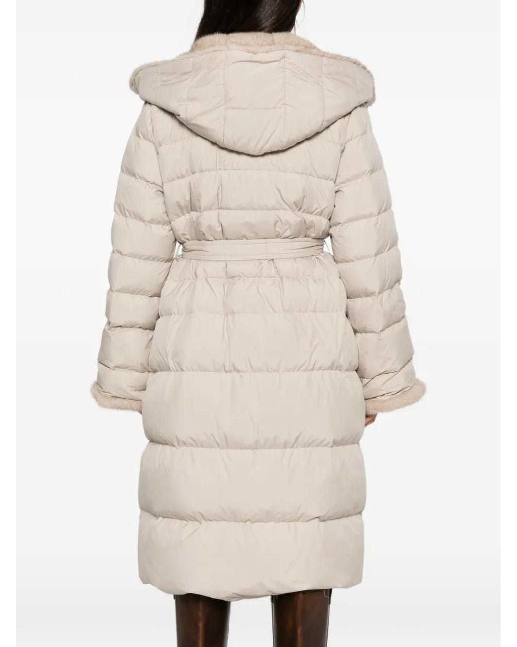 Antonelli Natural Fur-Trim Quilted Coat
