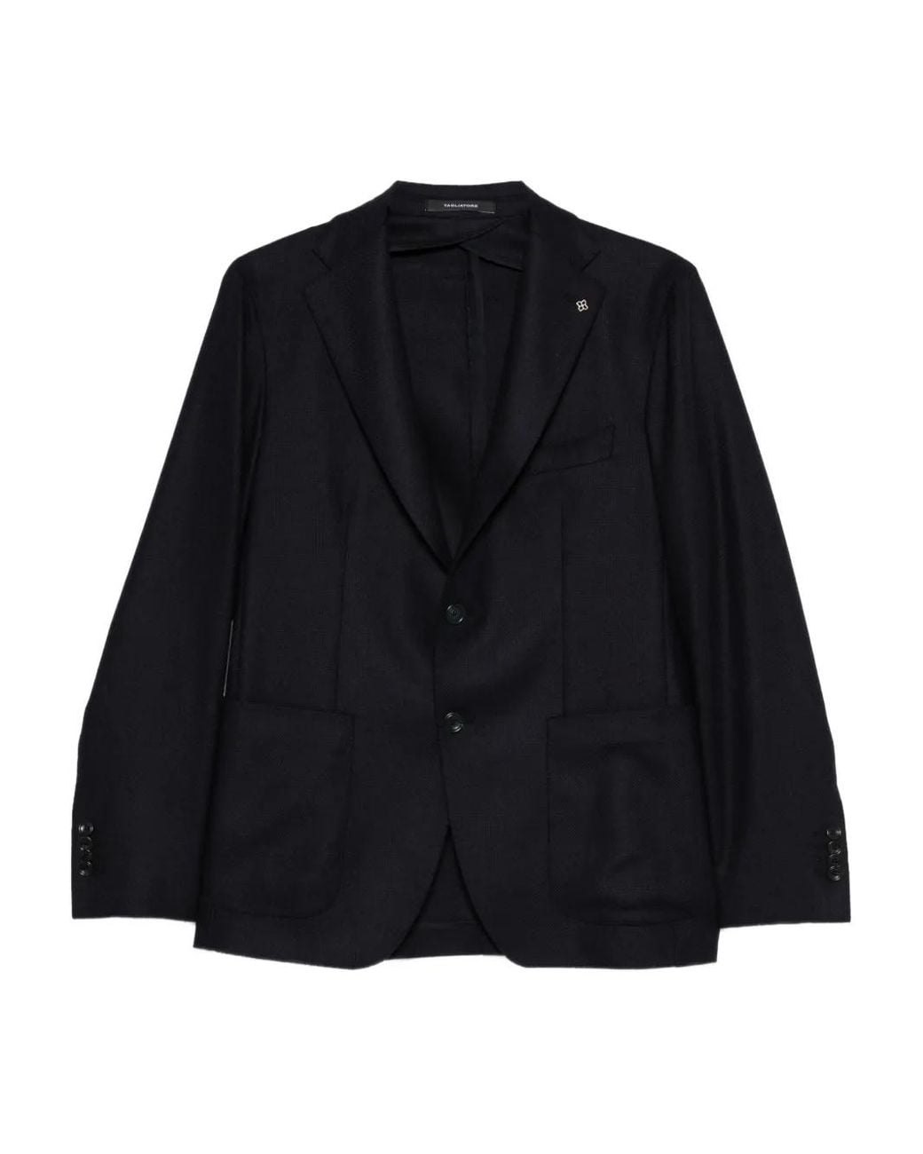 Tagliatore Black Patch-Pocket Two-Button Jacket for men