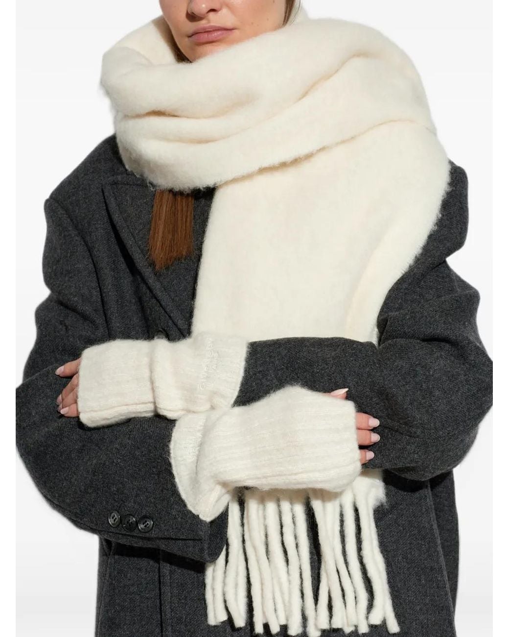 Givenchy White Fingerless Gloves