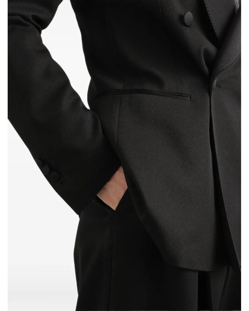 Dolce & Gabbana Black Dolce & Gabbana Double-Breasted Techno Gabardine Jacket for men