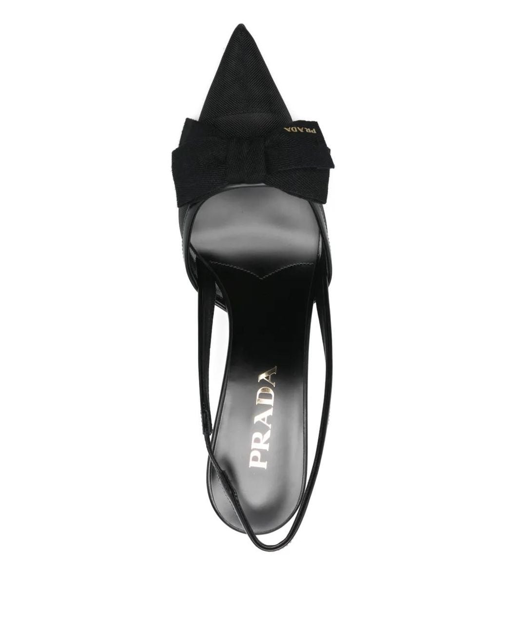 Décolleté A Punta Con Dettaglio Fiocco Logato di Prada in Black