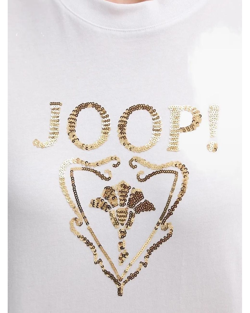 Joop! Blue Tomma Sequin-Embellished Logo Top