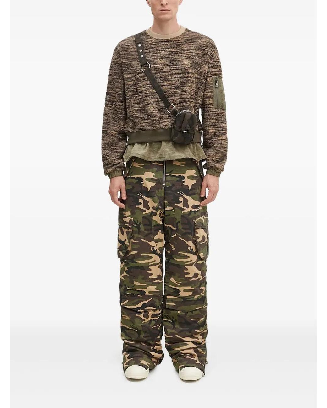ANDERSSON BELL Green Camouflage Cargo Trousers for men