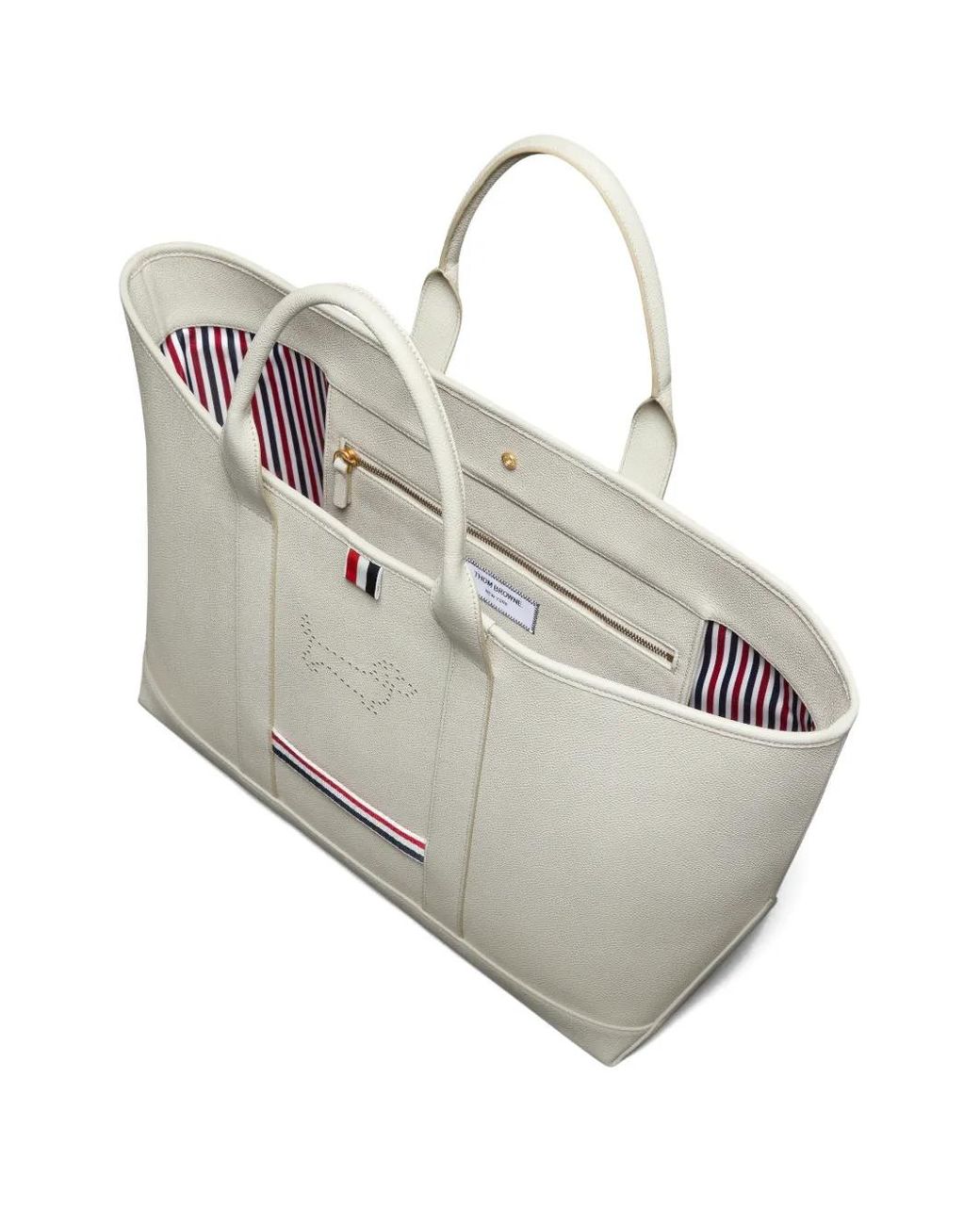 Thom Browne Gray Pebble Grain Hector Medium Tool Tote Bag
