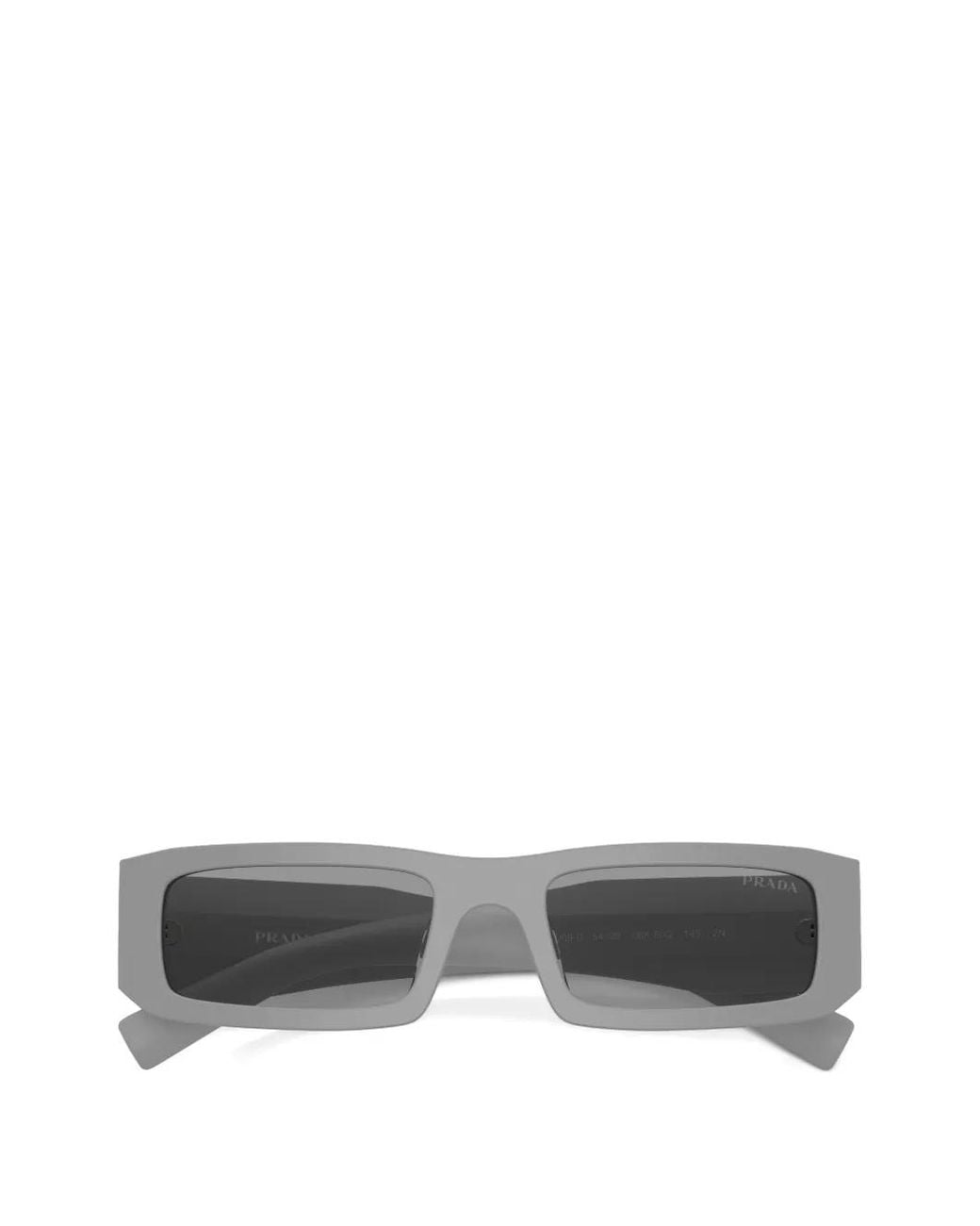 Prada Gray Triangle-Logo Rectangle Sunglasses