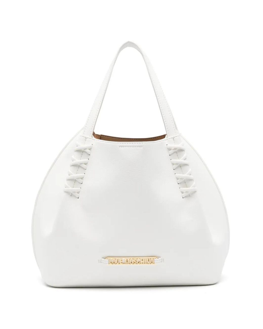 Love Moschino White Sac Cabas À Détail De Logo