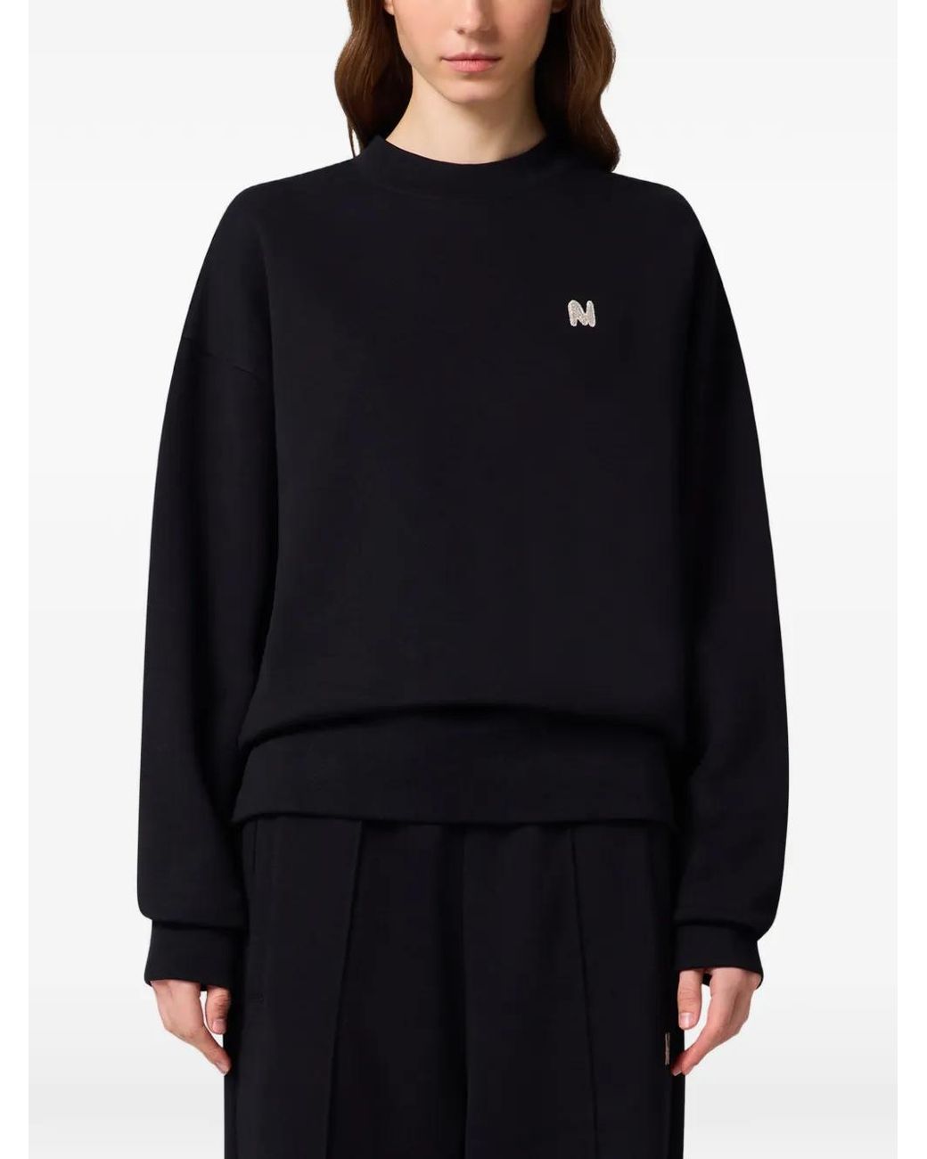 MSGM Black Logo-Patch Sweatshirt