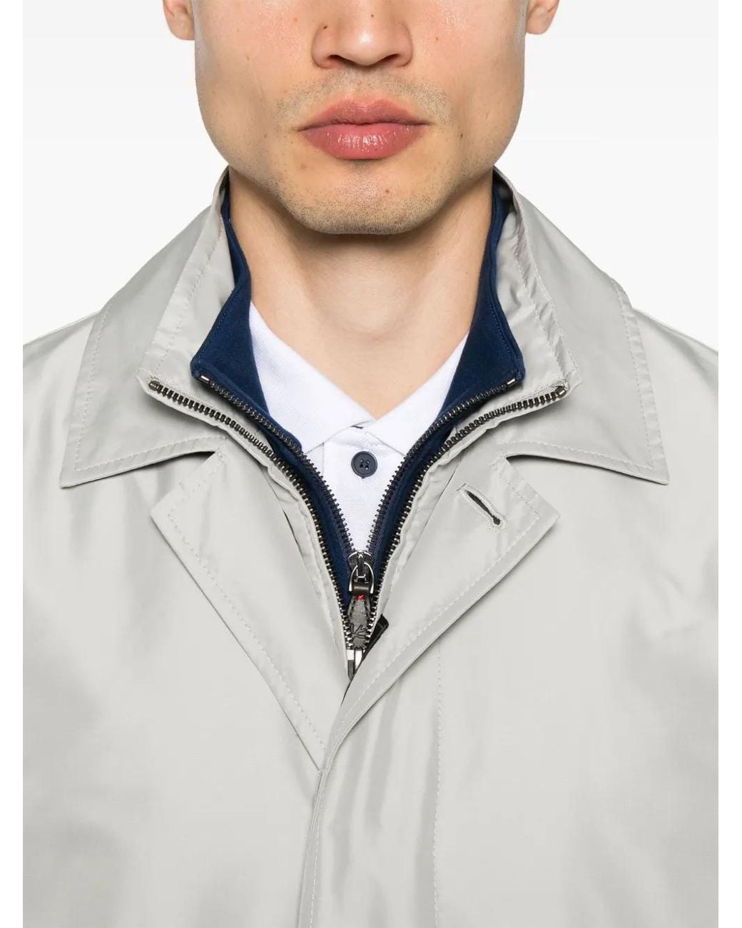 Fay White Layered Coat for men
