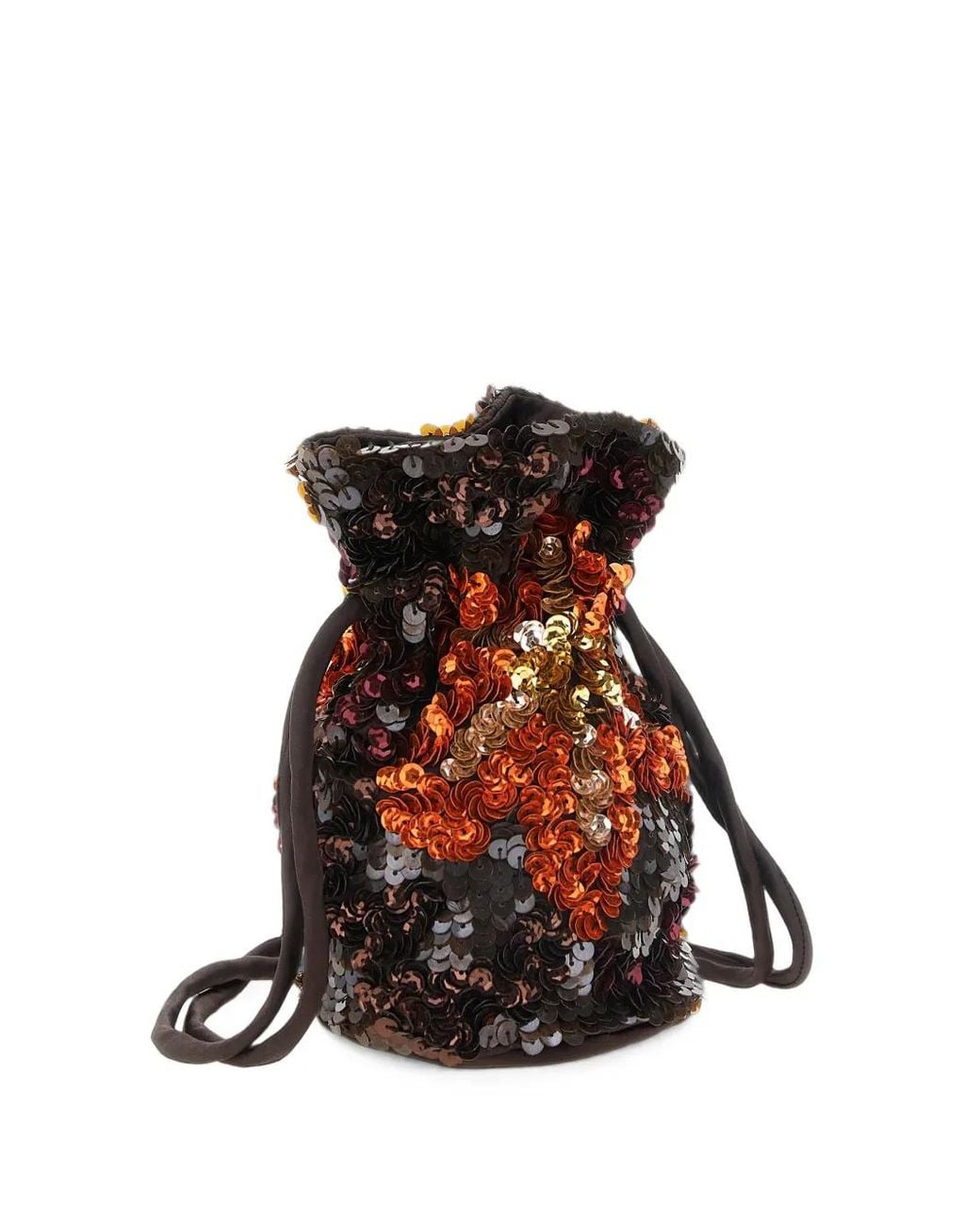 P.A.R.O.S.H. White Sequin-Embroidered Bucket Bag