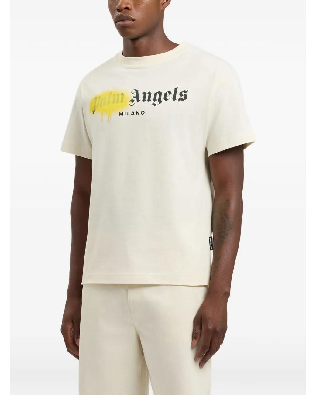 Palm Angels White Spray City Milan T-Shirt for men