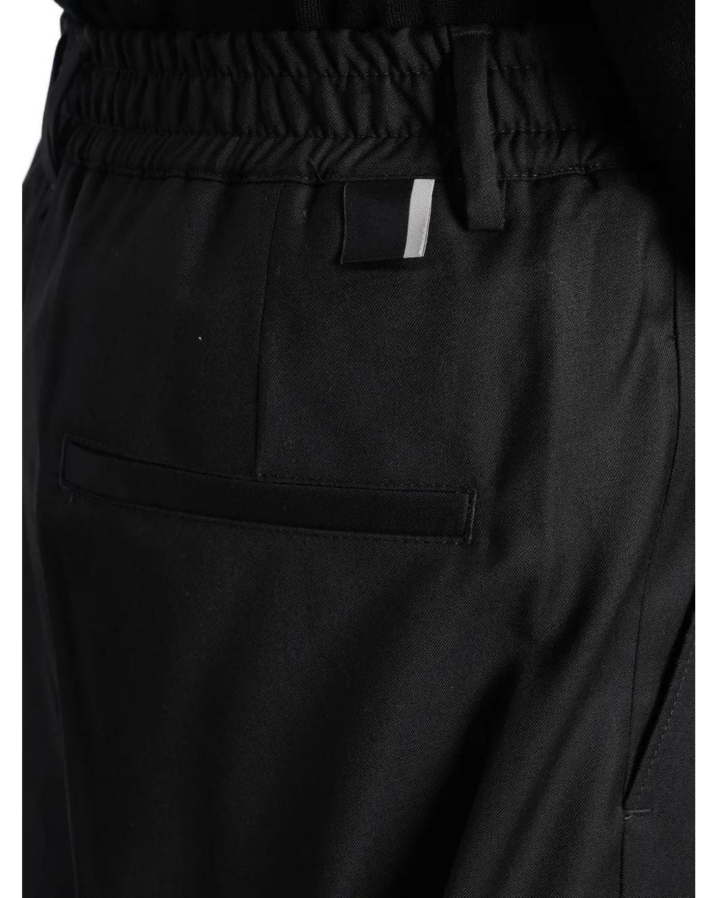 Low Brand Black Zen Pleated Elasticated-Waist Trousers for men