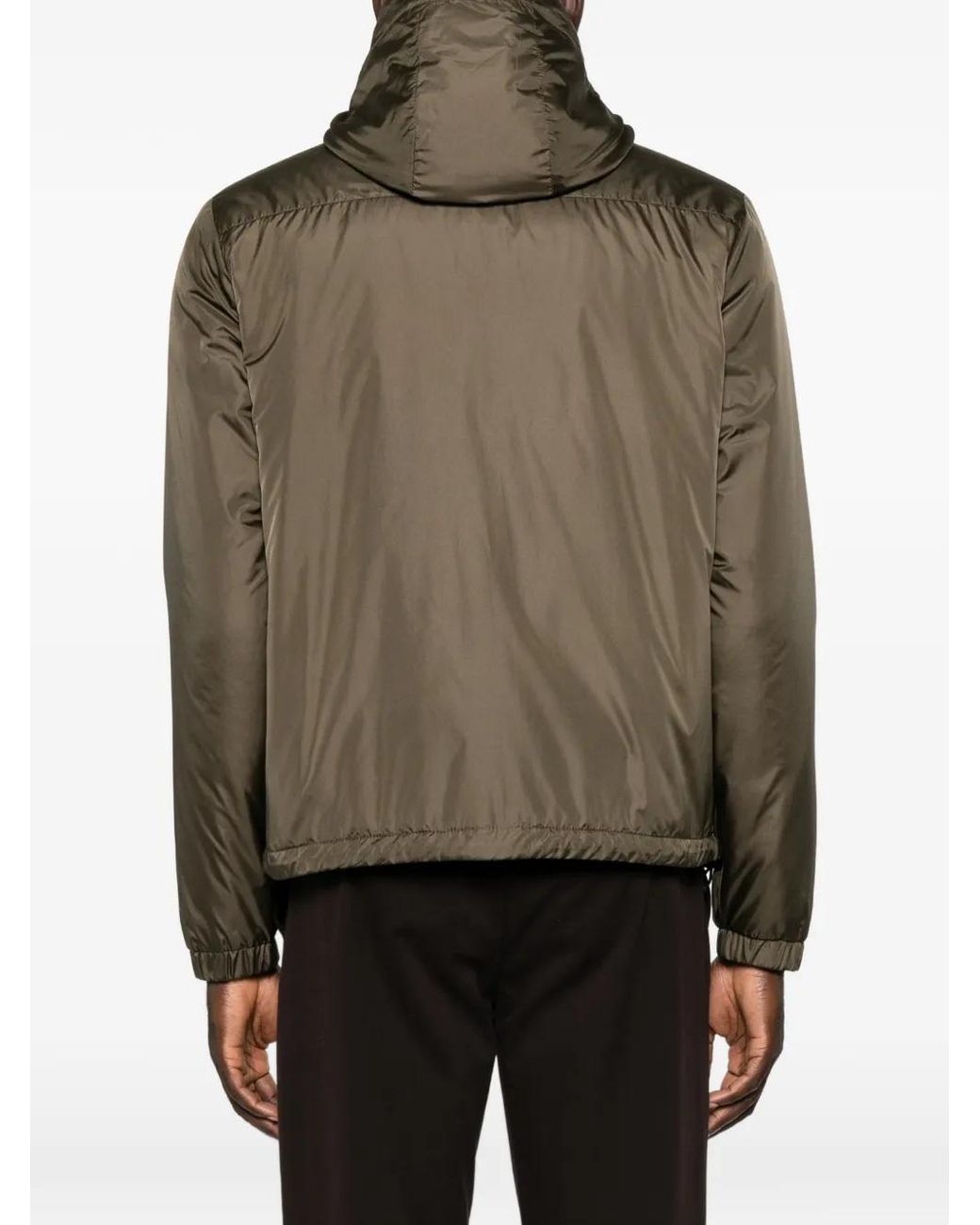 Aspesi Green Hooded Zip-Up Jacket for men