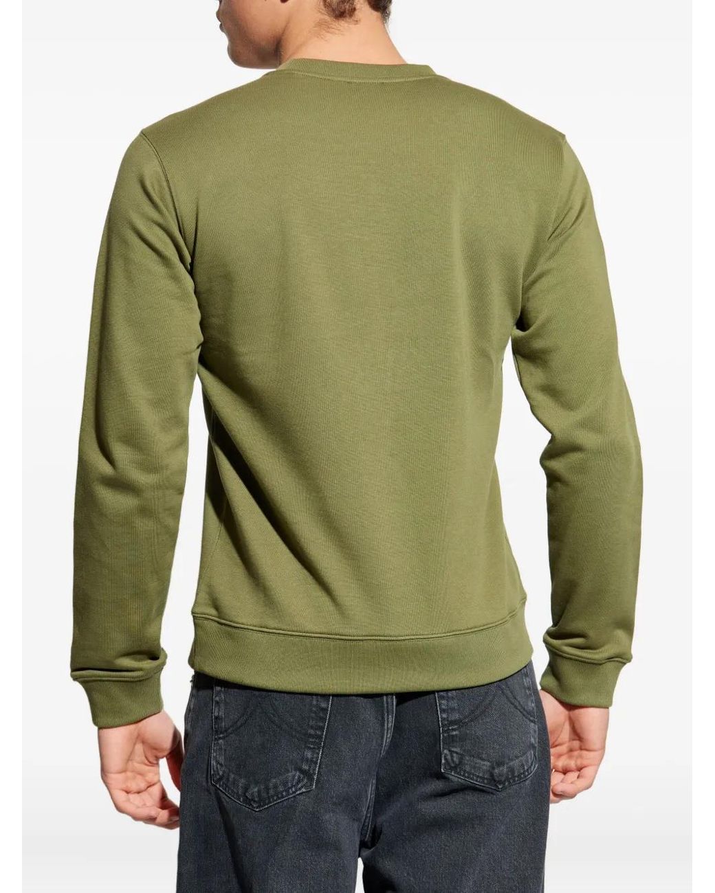KENZO Green Tiger-Print Crew Neck Sweatshirt for men